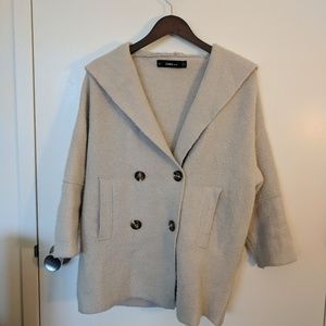 Zara Oversized Hooded Sweater Coat